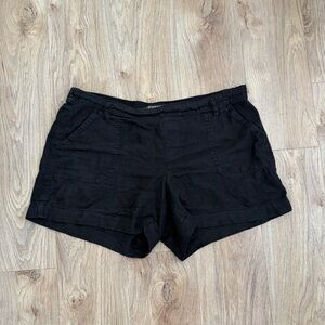 Sound Style Linen High-Waist Black Women's Casual Shorts M